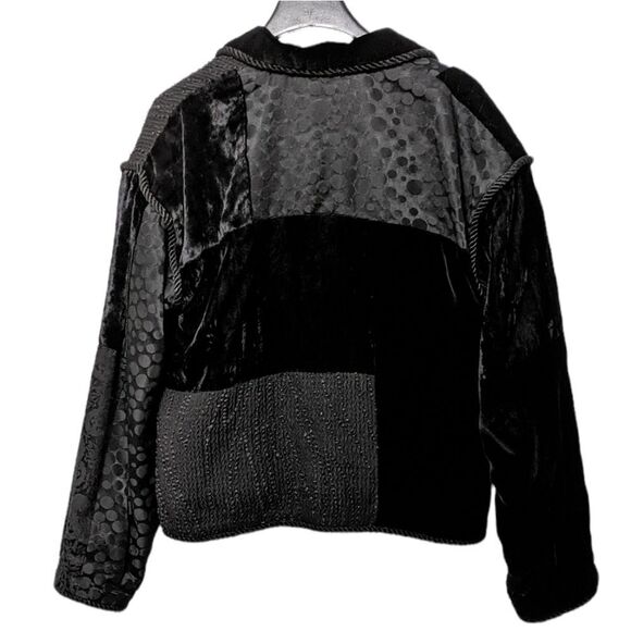 MAX & MABEL Silk Velvet Mixed Media Patchwork Jacket L - Picture 5 of 7
